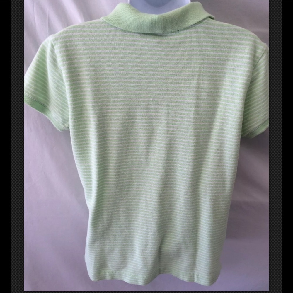 VINEYARD VINES Shirt Polo Preppy Striped Top Knit Green White - Picture 7 of 9